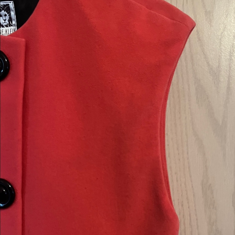 Anne Klein Coral Pink Sleeveless Button Vest - Picture 4 of 8